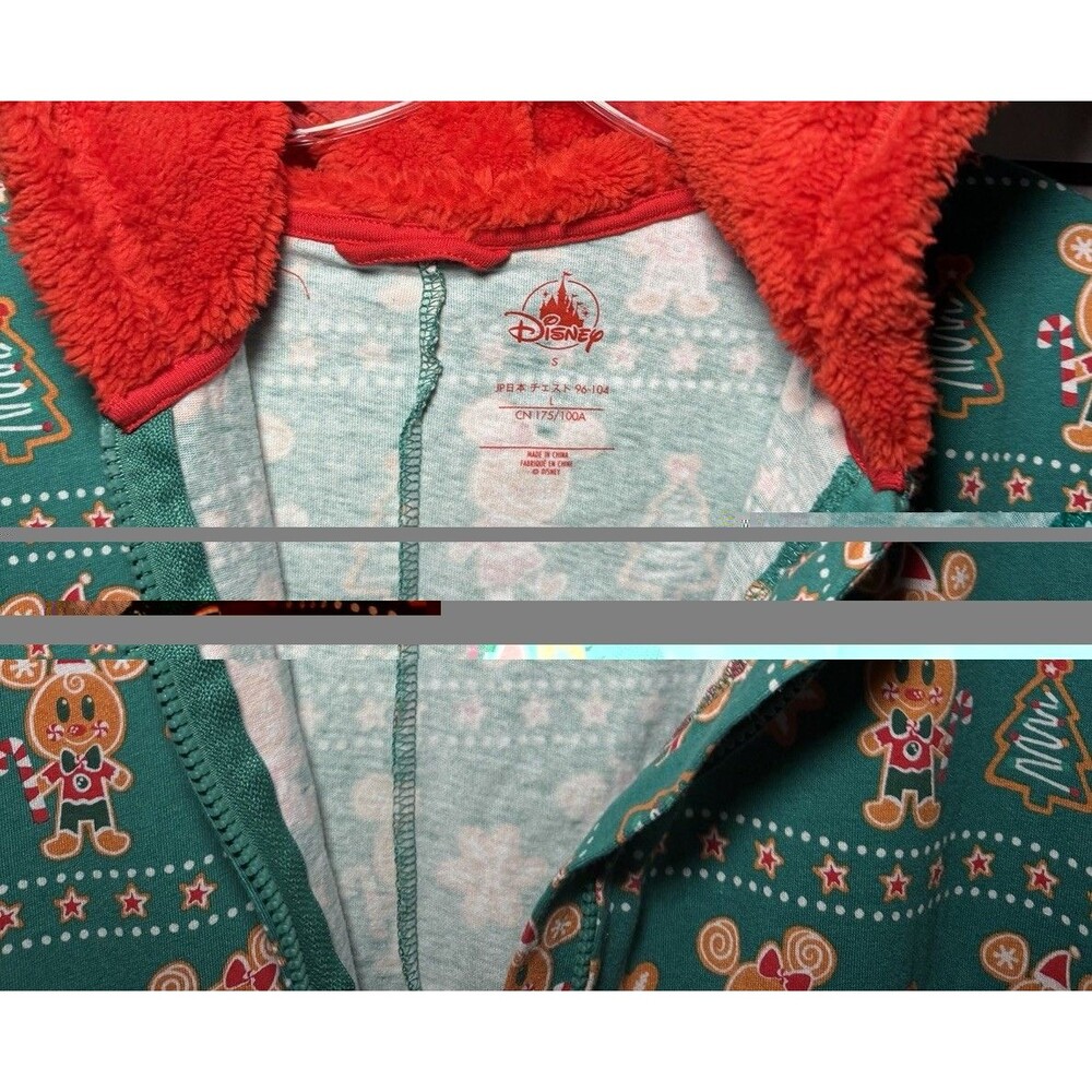 Disney Parks Christmas Gingerbread Pajamas Adult One Piece Sz Small Holiday - Picture 7 of 11
